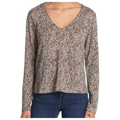 Sanctuary Soft Brushed Scoop Neck Pullover Sweater XL/Extra Large in Leopard NWT
