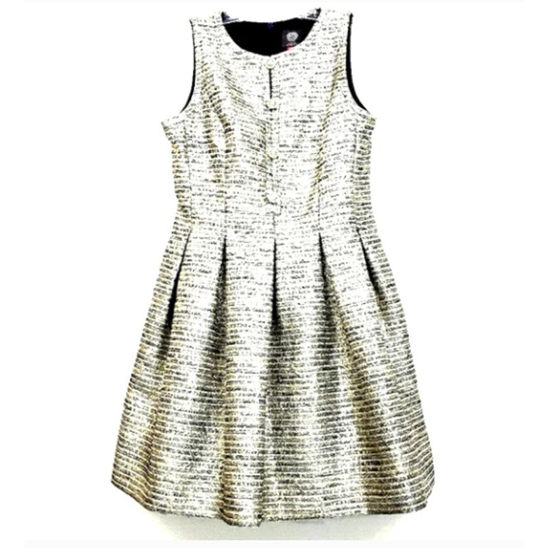 Vince Camuto Metalic Gold/Navy Sleeveless Cocktail Dress Size 14 party NEW $188