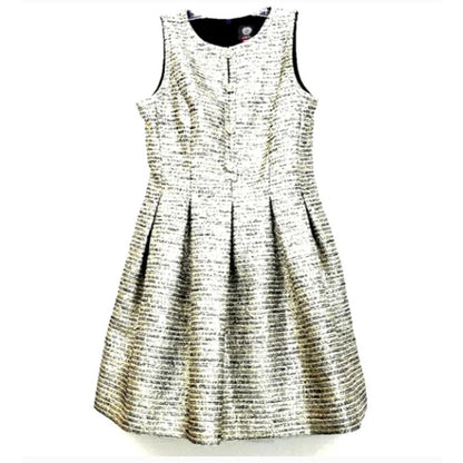 Vince Camuto Metalic Gold/Navy Sleeveless Cocktail Dress Size 14 party NEW $188