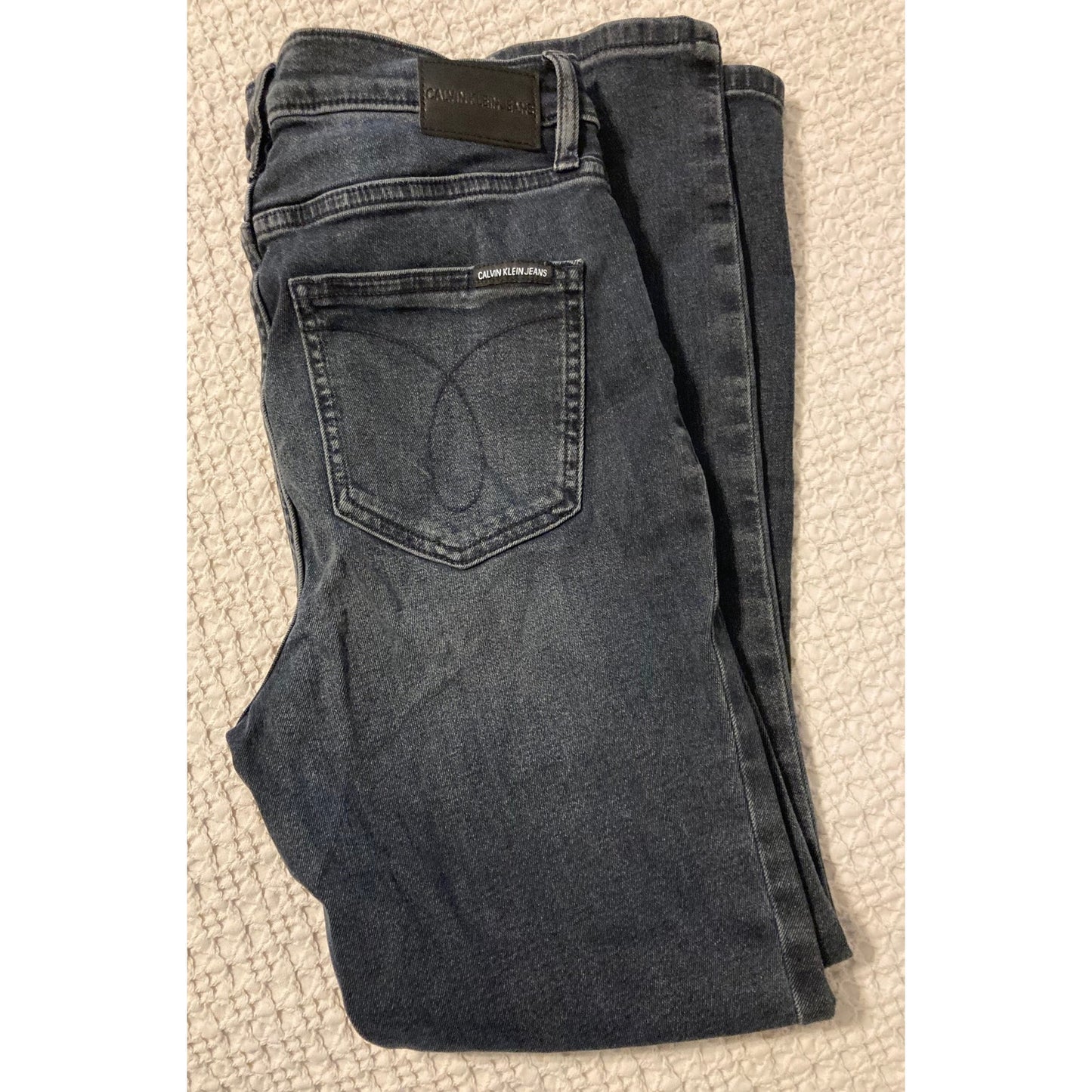 Calvin Klein Women's High Rise Skinny Ankle Length Jeans Size 29 Black/gray NWT