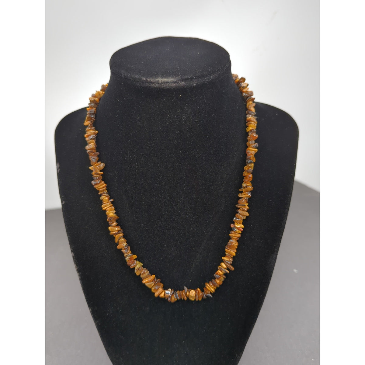 Vintage Fashion Necklace earthtone chippy stone shell boho