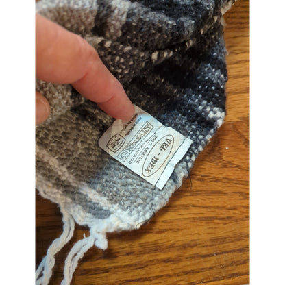 Authentic Handwoven El Paso Saddleblanket Co. Mexican Falsa Blanket Gray & Black