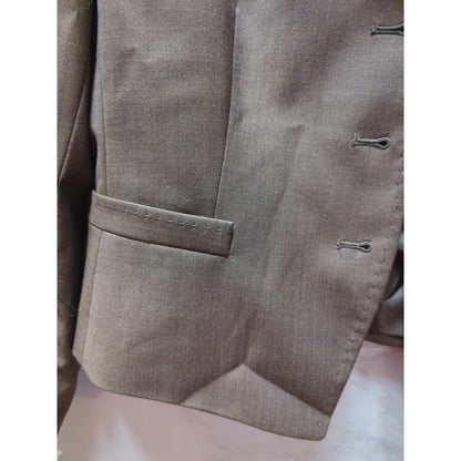Antonio Melani Brown Cropped Pick Stitch Bolero Jacket Wool Blend Career Shrug 8