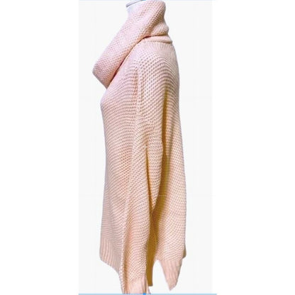 Sanctuary Honeycomb Cowl Neck Pullover Knit Sweater Sz Large in Pink NWT