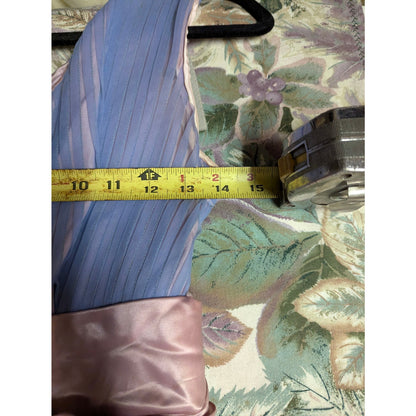 xs/small Vintage 1950s Regency Chiffon Party Dress Two Tone Blue Pink Cumberbund