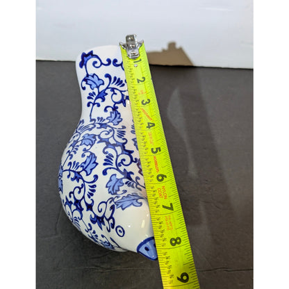 Mikasa Blue and White Chinoiserie Ceramic Dove Figurine Hollywood Regency Granma