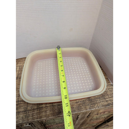 Set of 2 Matching Vintage Tupperware Square Keepers Harvest Orange Paprika