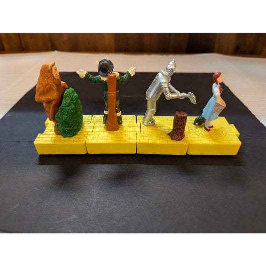Vintage 1998 Blockbuster Wizard of Oz Interlocking Yellow Brick Road Figure Set of 4