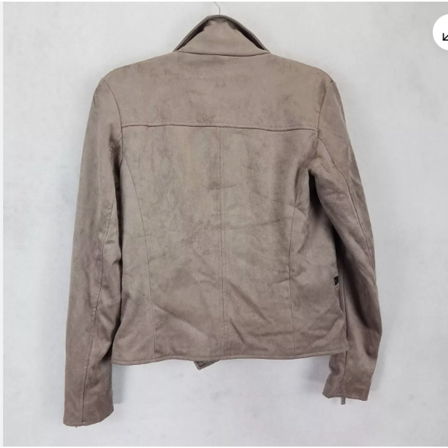 KUT from the Kloth SMALL Asymmetrical Zipper Crop Moto Jacket in Buff $98 NEW