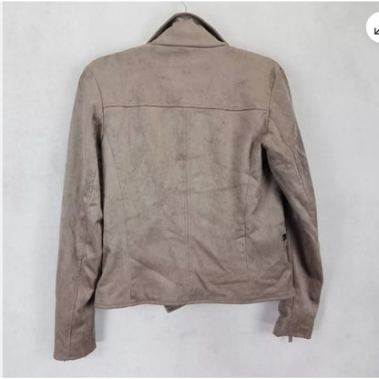 KUT from the Kloth SMALL Asymmetrical Zipper Crop Moto Jacket in Buff $98 NEW