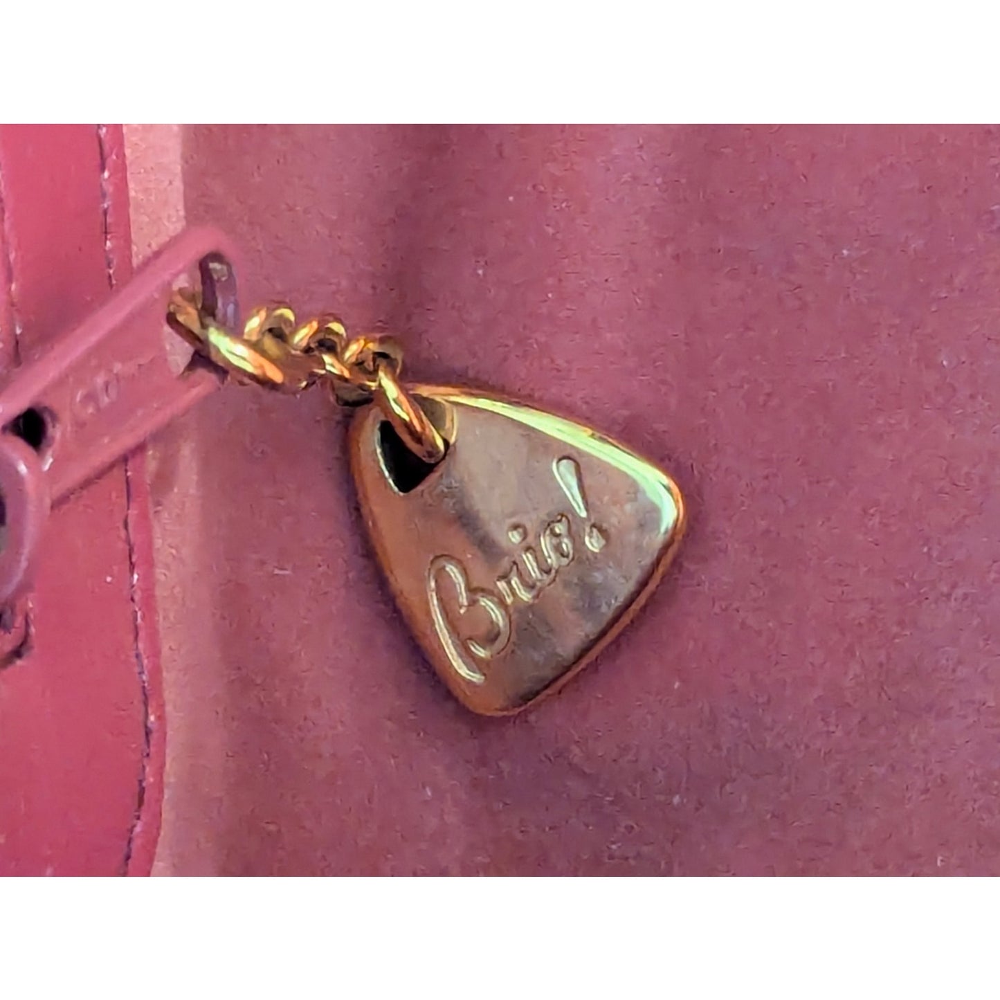 Vintage Brio Fuchsia Pink Leather Gathered Pouch Frame Clutch Bag