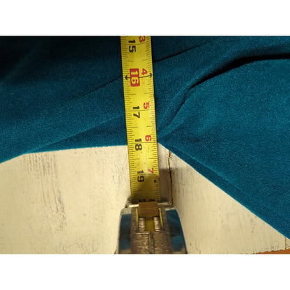 Vintage Vanity Fair Teal Fleece Lounge Robe Embroidered Floral Long Sleeve Small