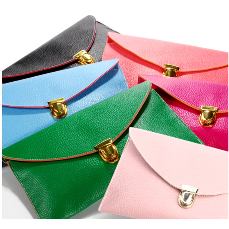 Vegan Pebbled Leather Conververtible Clutch Purse Shoulder Bag gold chain clasp