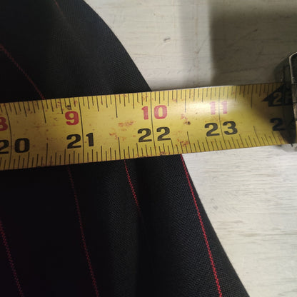 Vintage Mens SoHo Black Red Pinstripe 3 pc Suit 40R Jacket Pants Vest Dandy