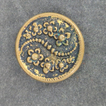 LOT FF of 10 Antique Vintage Victorian Brass Mixed Materials Buttons ESTATE FIND