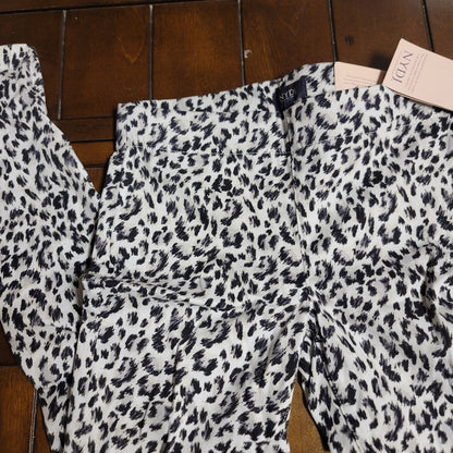 NYDJ Leopard Print Split Ankle Stretch Pants Size 2 womens Jeans Pull On