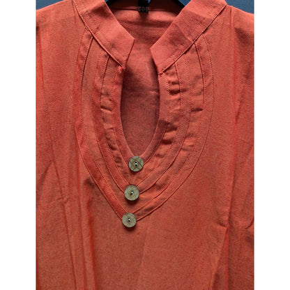 Orange tunic NEW size 40 top 3/4 sleeve Linen blend Small top /Youth Large Dress