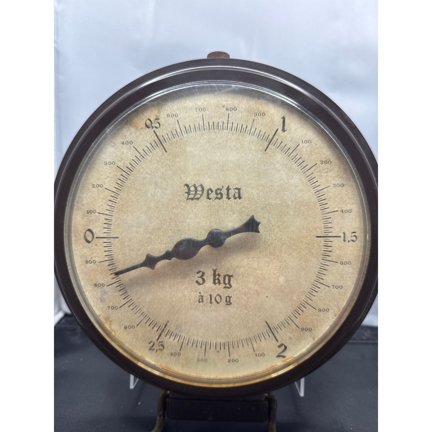 Vintage WESTA 3 KG scale wall mound brass bowl Germany European Farmhouse