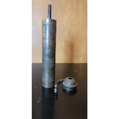 Vintage Brass Coffee Grinder Mill Made in Greece Hand Crank Pepper Spice Etched