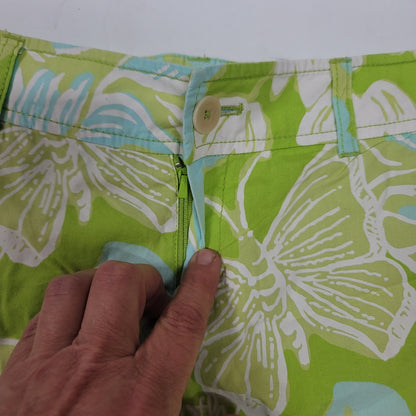 LILLY PULITZER Jubilee 50th Anniversary Shorts Green Blue Floral Size 6