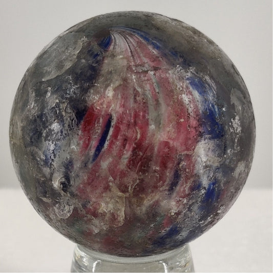 Antique German Handmade Onionskin Glass Marble Huge 2" Mammoth Rough As Is #AB2S