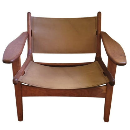 Secondhand Sandies: Lars Modernist Walnut and Leather Chair. Great Detail MCM style