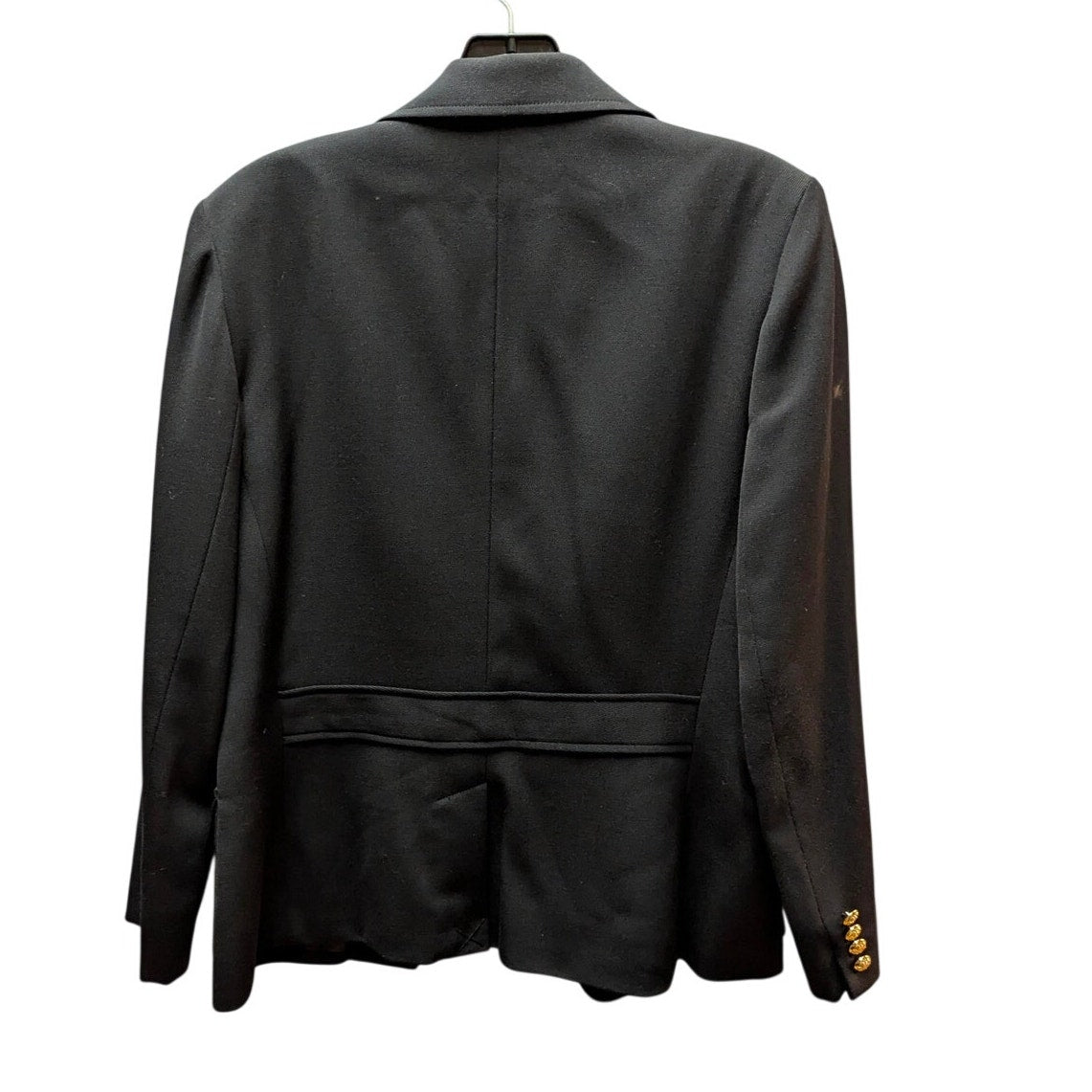 Lauren Ralph Lauren Crest Blazer Black Wool Gold Button Size 6 Dark Academia