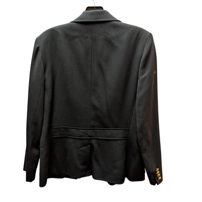 Lauren Ralph Lauren Crest Blazer Black Wool Gold Button Size 6 Dark Academia