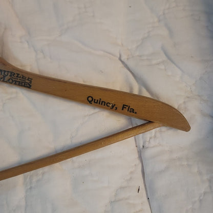A.L. Wilson Adversting wood clothes hanger Curlee Clothes Quincy, Florida