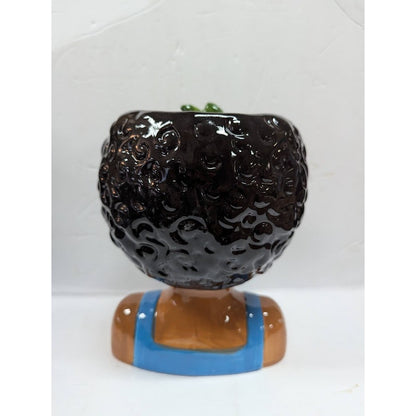 Large Ceramic Fruit lady headvase planter Multi 9" tall Strawberry Island Girl