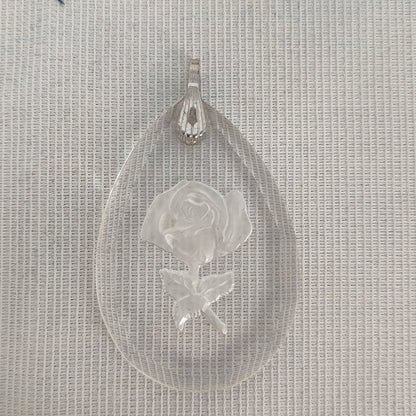 Little Gallery Faceted Lead Crystal Rose Pendant Necklace Hallmark