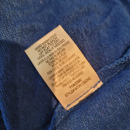 Bobeau True blue short sleeve Tie Waist blouse Top Size XS