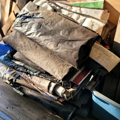 Secondhand Sandies: heavy duty tarps billboard cast offs 40' x 20' each