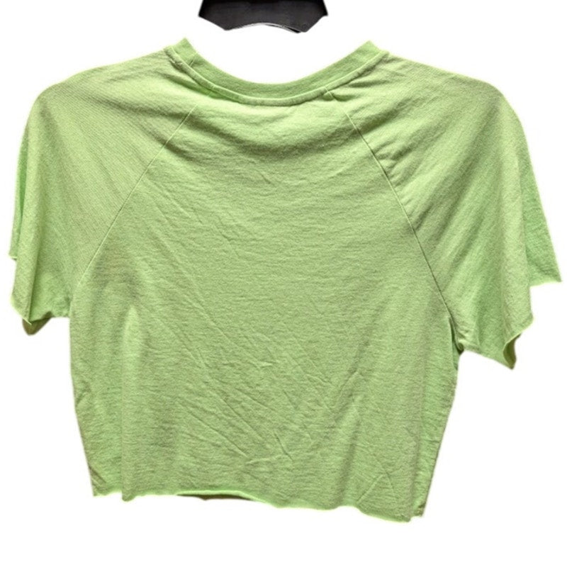 Topshop green short sleeve cut off crop top Size 6 NEW casual crew neck
