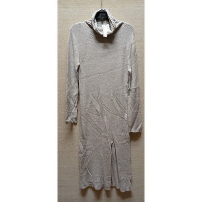 Abound Ribbed Knit Mock Neck Long Sleeve Slit Midi Sweater Dress Size Small