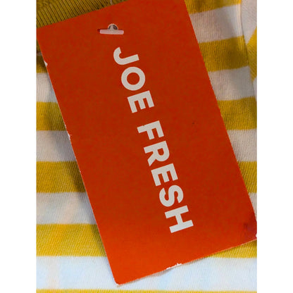 Joe Fresh Yellow White Striped Crewneck Baby Short Sleeve T-Shirt Top NWT 6-12M