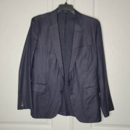 J.Crew Ludlow Men's Navy Blue Cotton-Wool Pick Stitch 2 Button Blazer Jacket 42R