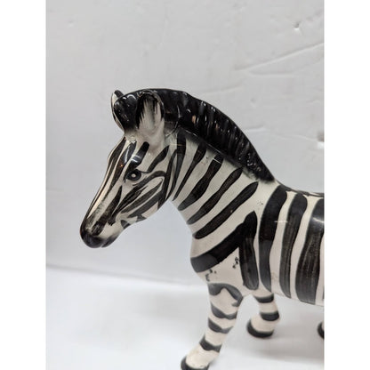 Vintage Ceramic Zebra Figurine Made in Japan Hand Painted 9" collectible NICE
