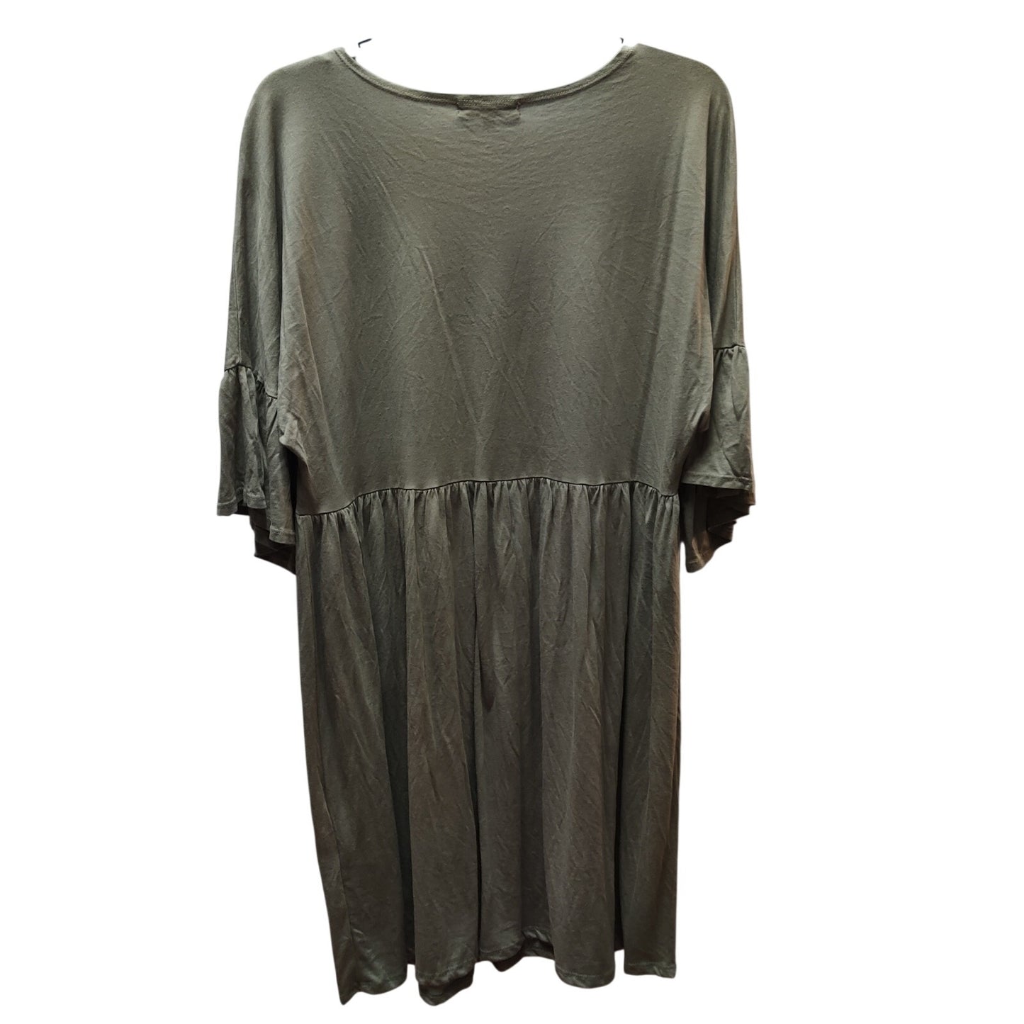Michael Stars Olive Green Ruffle Sleeve Knit Dress Medium Casual Oversized