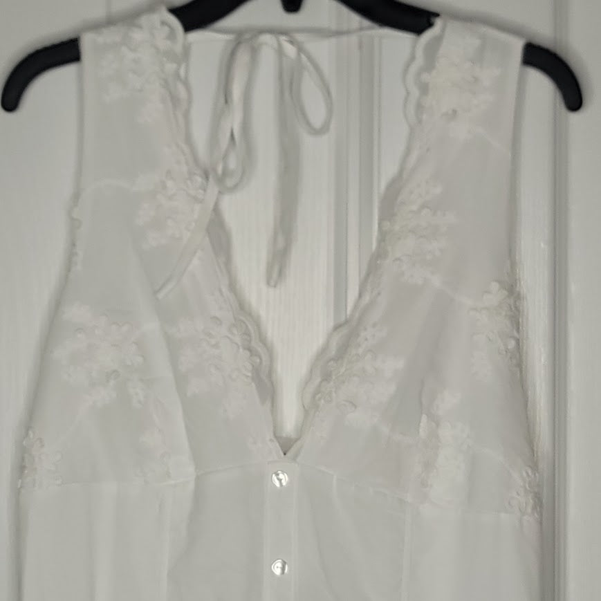Wild Fable White Embroidered Lace VNeck Halter Maxi Dress NWT Size XL Resortwear