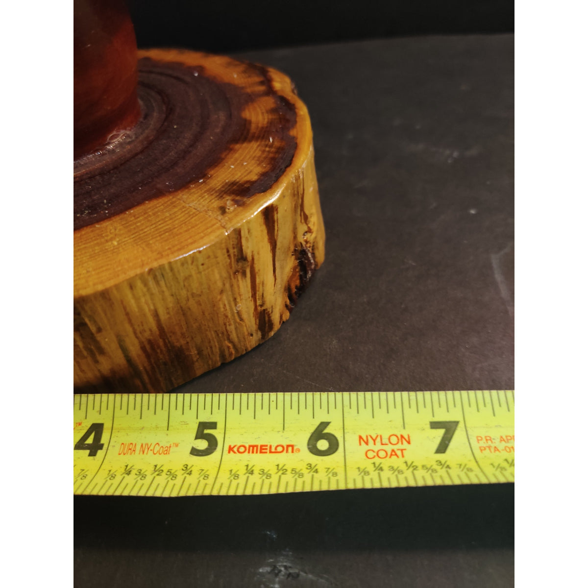 Vintage Handcrafted Wooden Christmas Tree Folk Art Live Edge Base