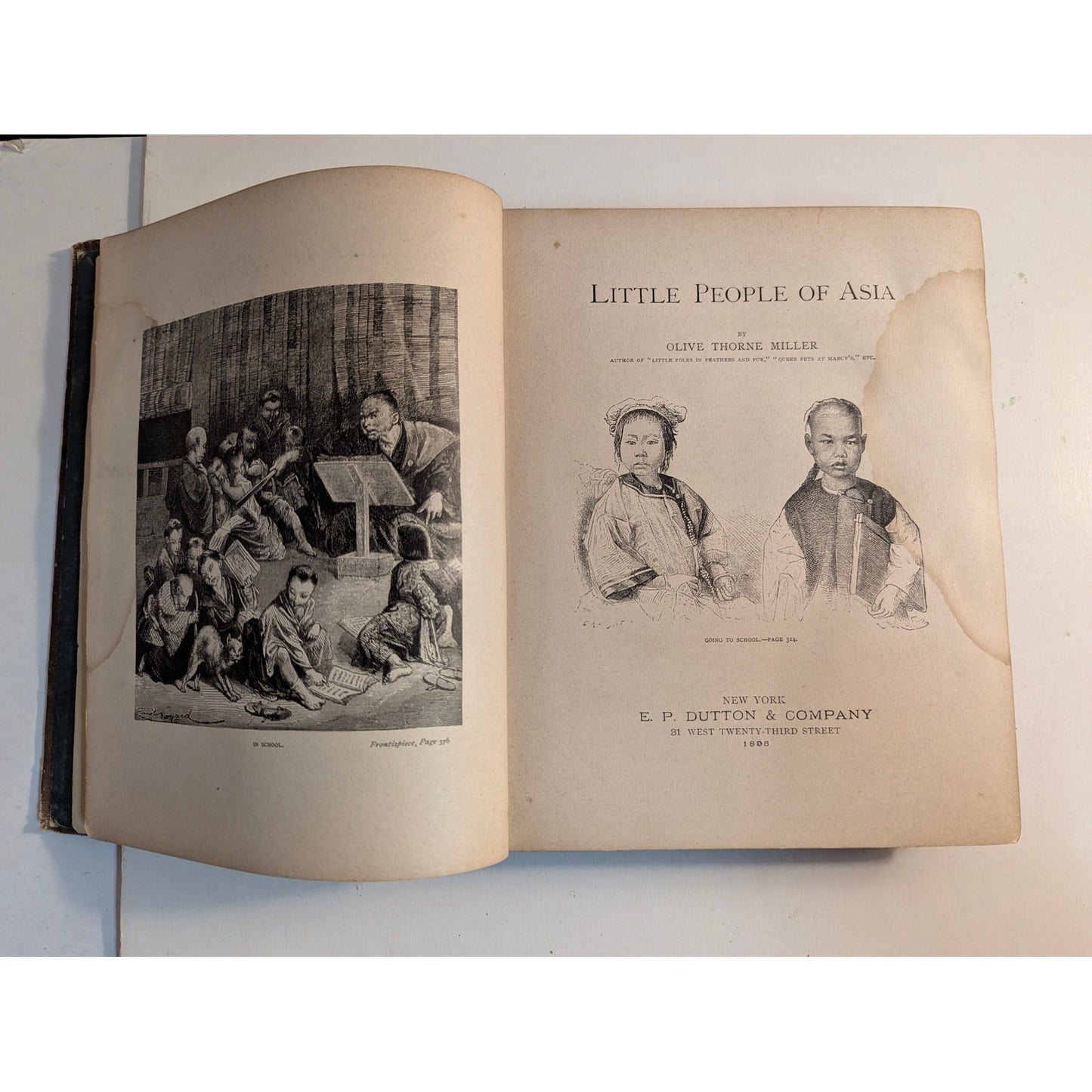Antique 1885 Little People of Asia Hardcover Book Olive Thorne Miller Dutton