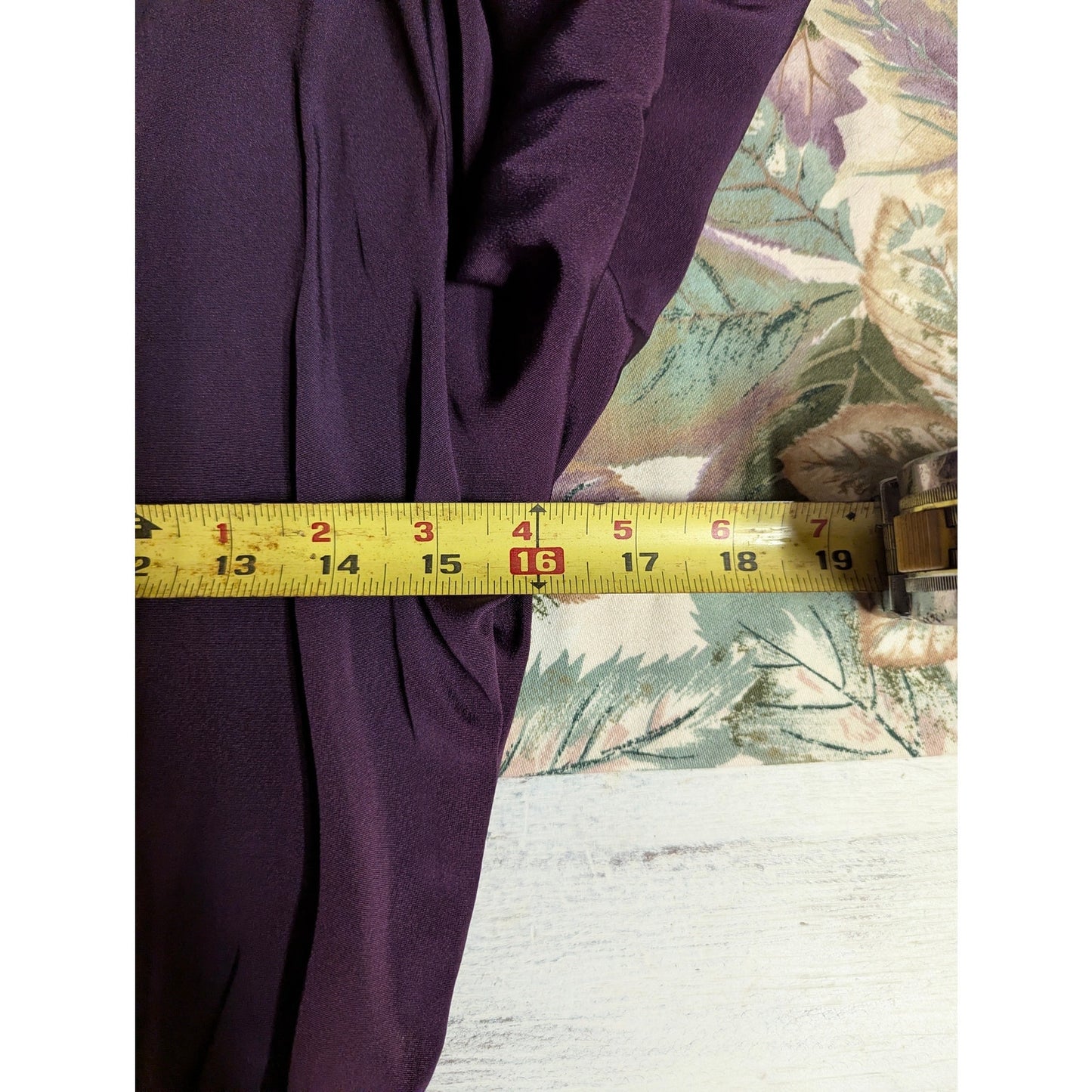 Vintage Albert Nipon Plum Purple Tie-Neck Secretary Blouse Pleated Peplum Sz 12