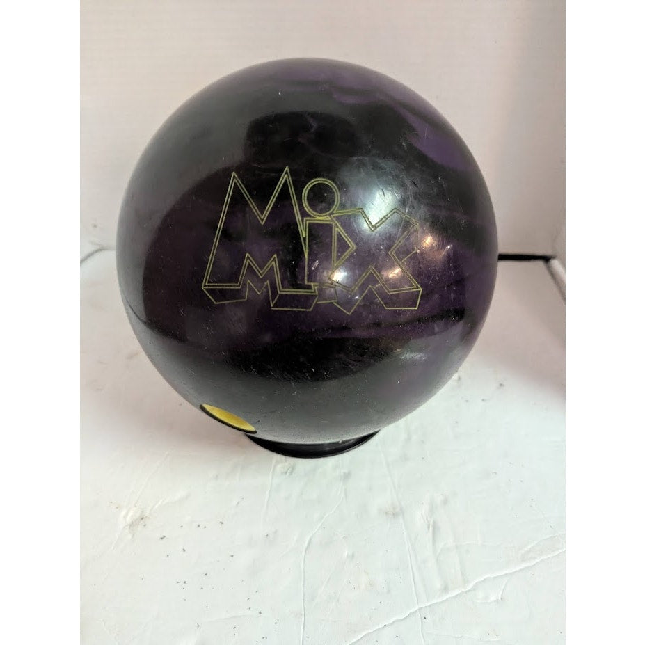 Storm Mix Urethane Bowling Ball 12lbs Purple Black Silver Swirl Spare Ball Drilled