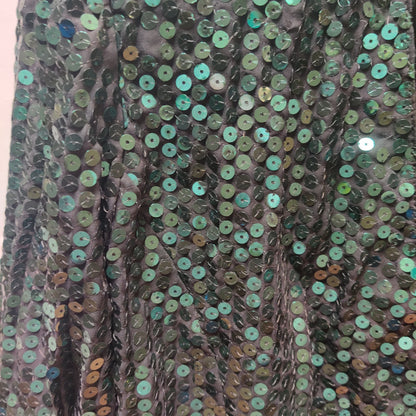 Vintage Three Flaggs Green Black Sequin Evening Blazer Jacket Large 80s glam