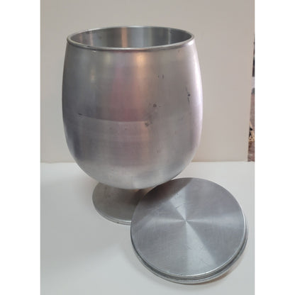Ucagco Mid Century Aluminum Ice Bucket Barware Decor Atomic Spun Aluminum Bar
