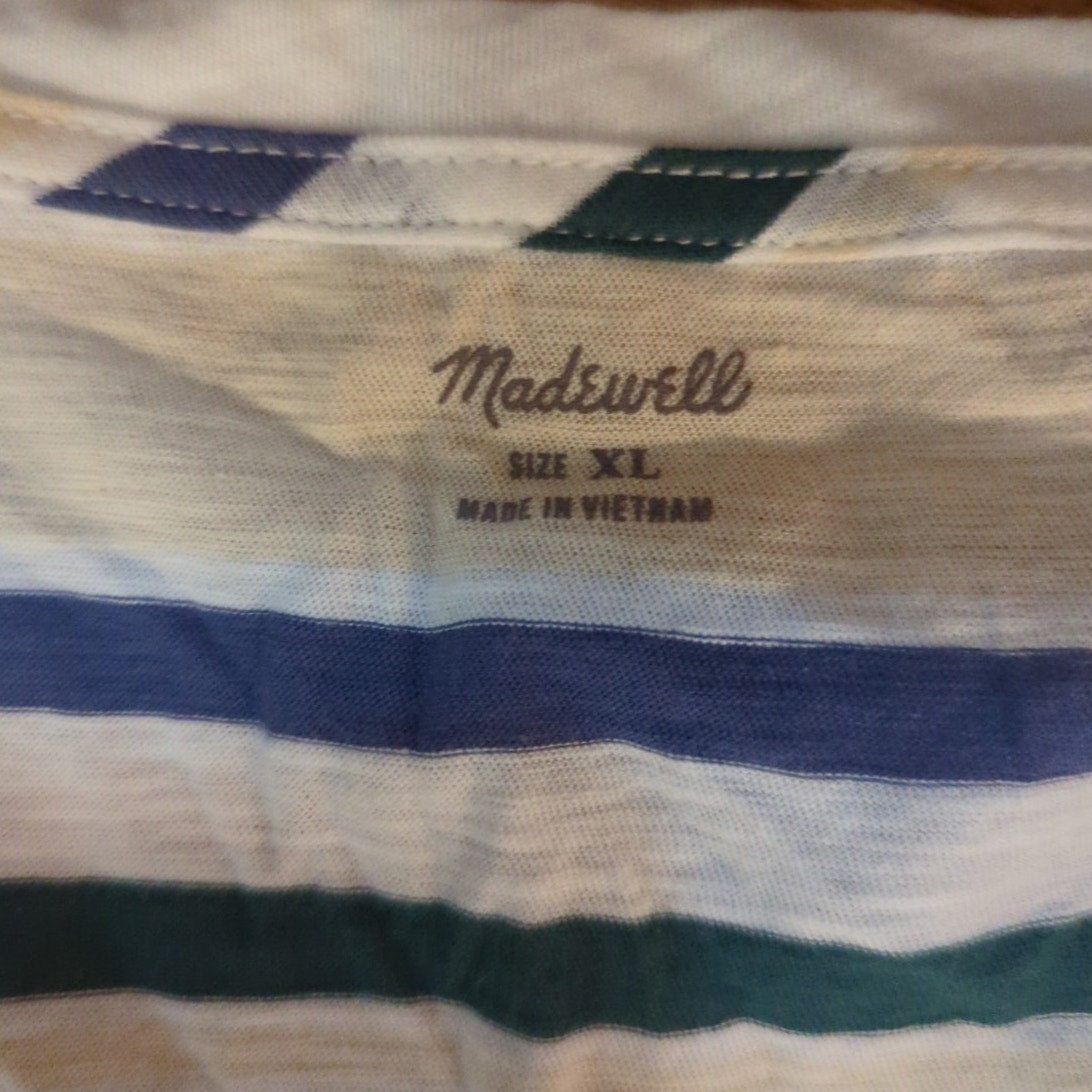 .Madewell Striped V-Neck Cotton Tank Top Size XL NEW summer casual Travel