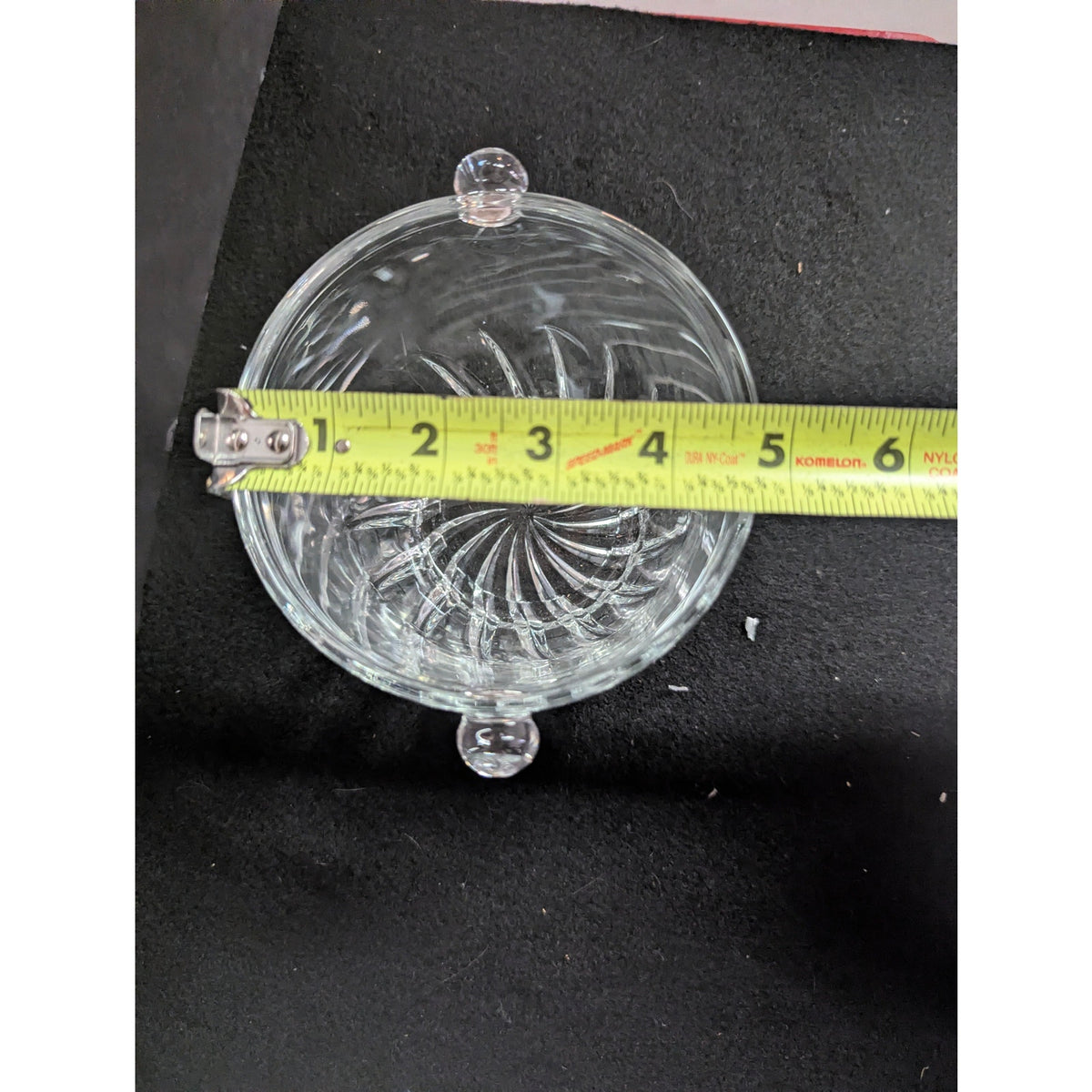 Vintage Petite Glass Ice or Champagne Bucket With Handle Nubs