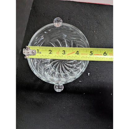 Vintage Petite Glass Ice or Champagne Bucket With Handle Nubs
