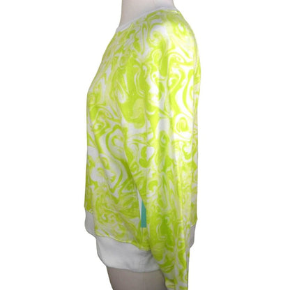 Abound Crewneck Pullover Sweatshirt Sz Small in Ivory Green Spacey Swirl NWT